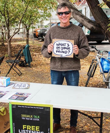 Listening in Olympic Plaza